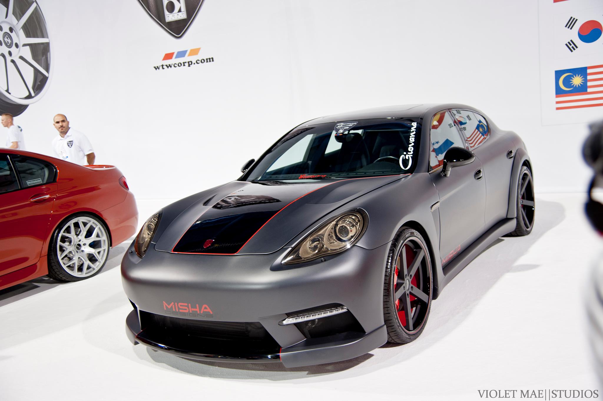 Giovanna Mecca Black on Porsche Panamera
